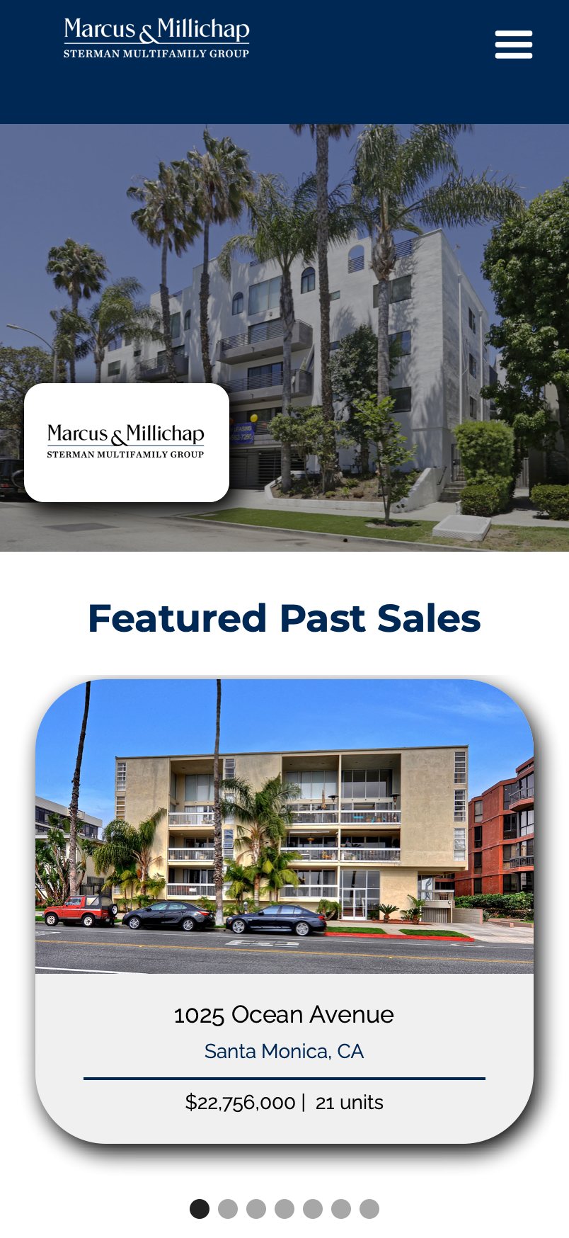 Phone view of the Sterman Multifamily Group homepage.