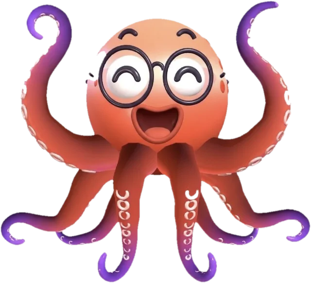 Ollie, the RunOctopus octopus, delighted